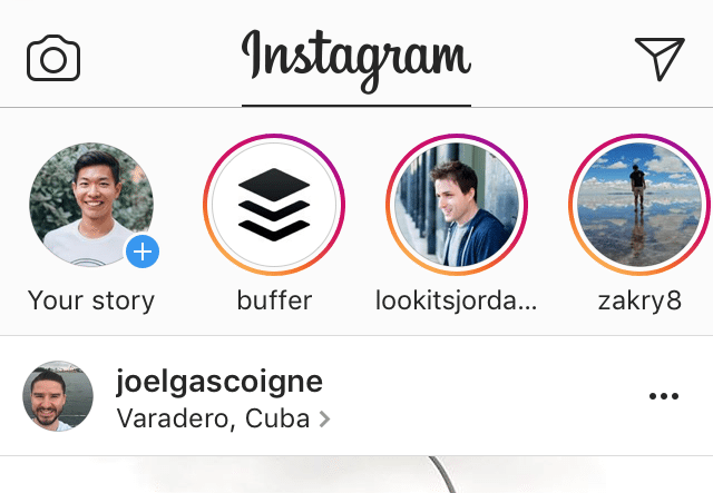 Instagram Stories on feed