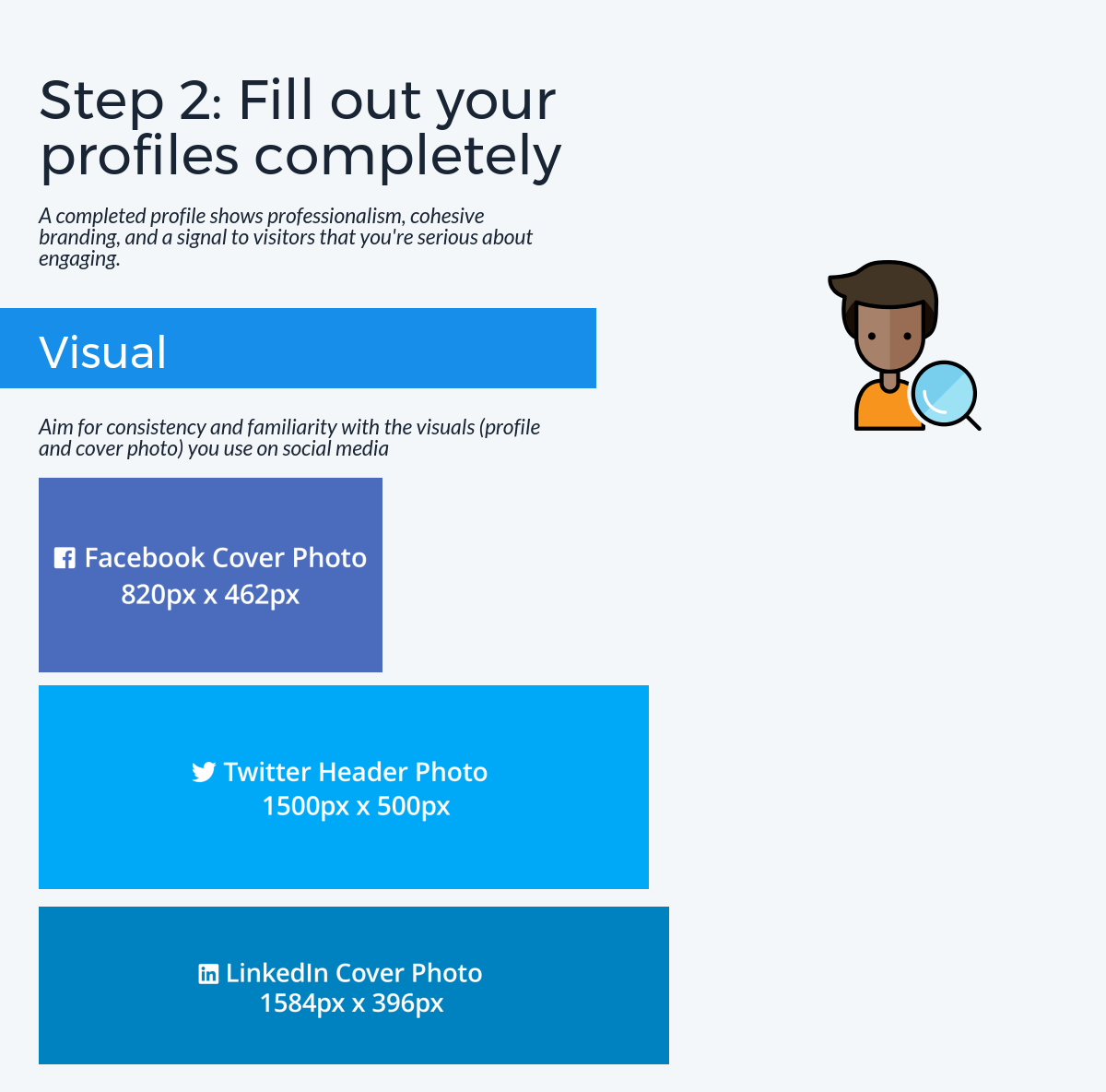 Step 2: Fill out profiles completely