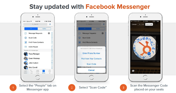 HubSpot Facebook Messenger use at events