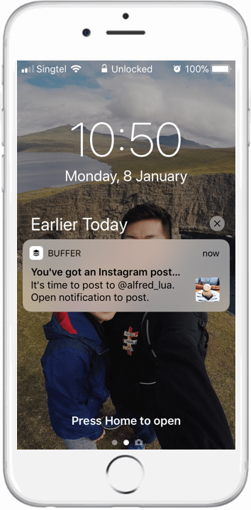 Buffer for Instagram notifications