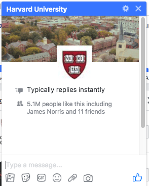Harvard University Facebook Messenger