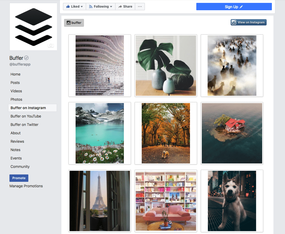 Buffer Instagram on Facebook Page Buffer Instagram on Facebook Page