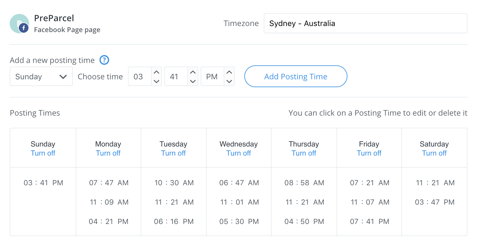 Buffer posting schedule