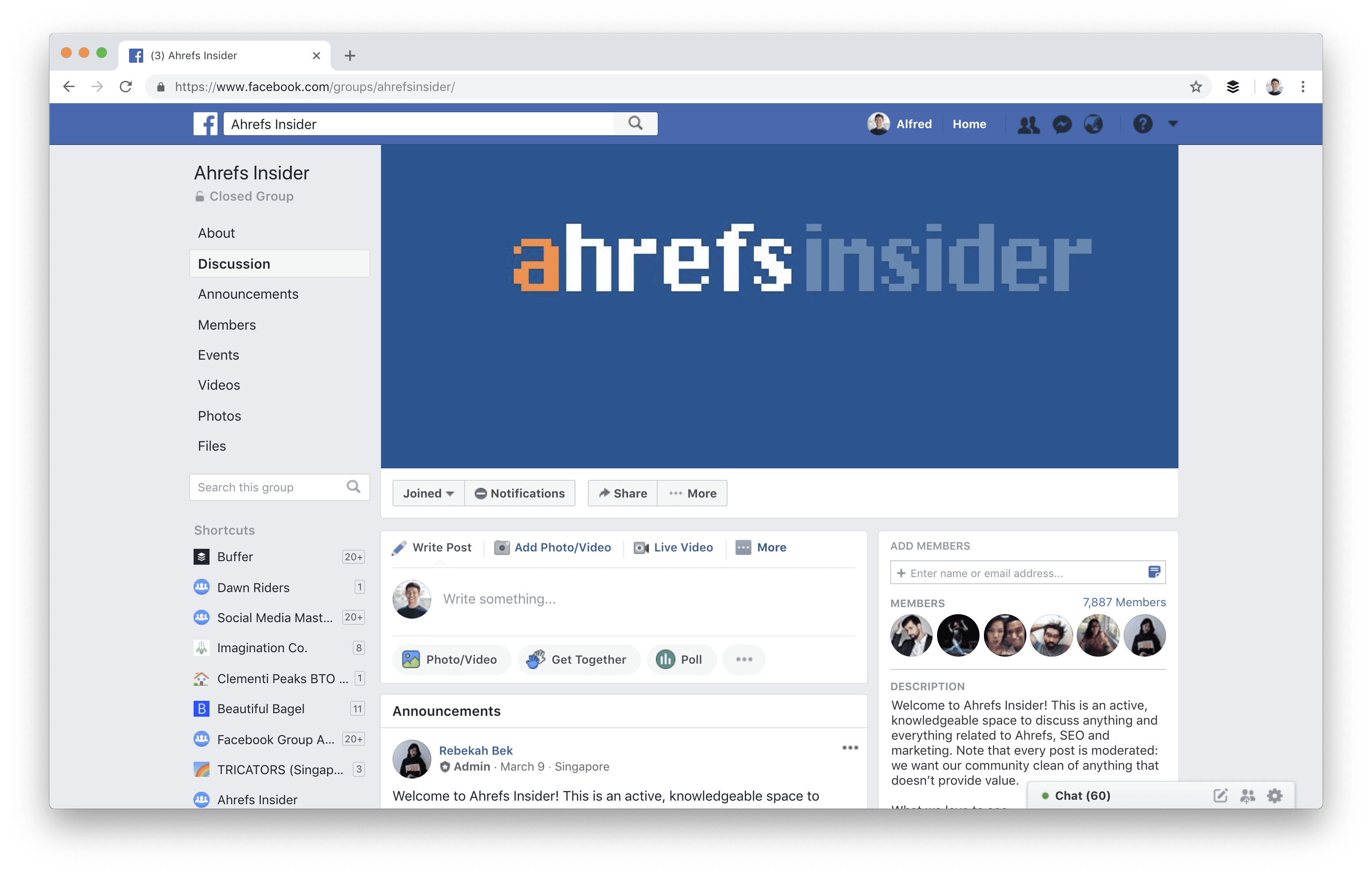 Ahref's Facebook Group