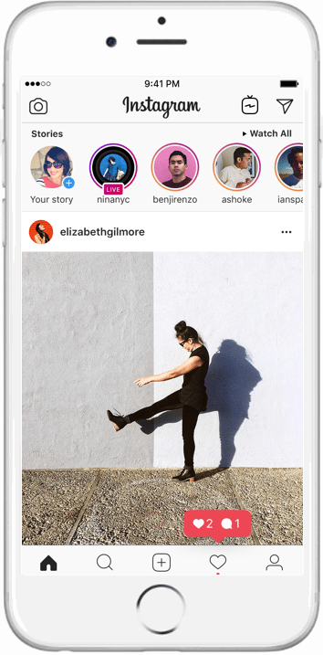 Captura de pantalla del feed de Instagram