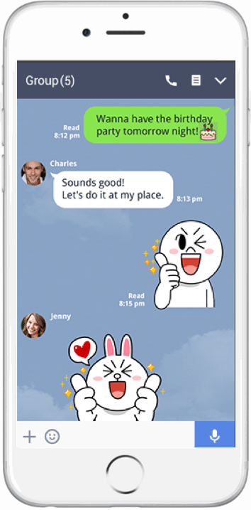 Captura de pantalla de la app de Line