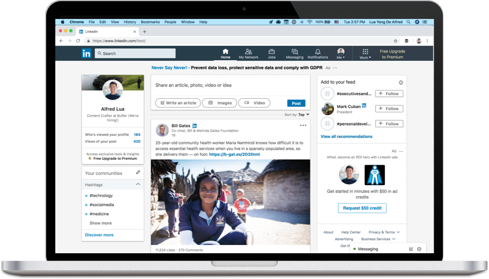 LinkedIn feed screenshot