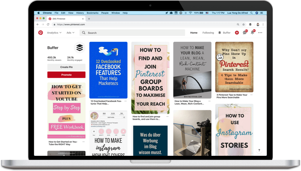 Pinterest feed screenshot