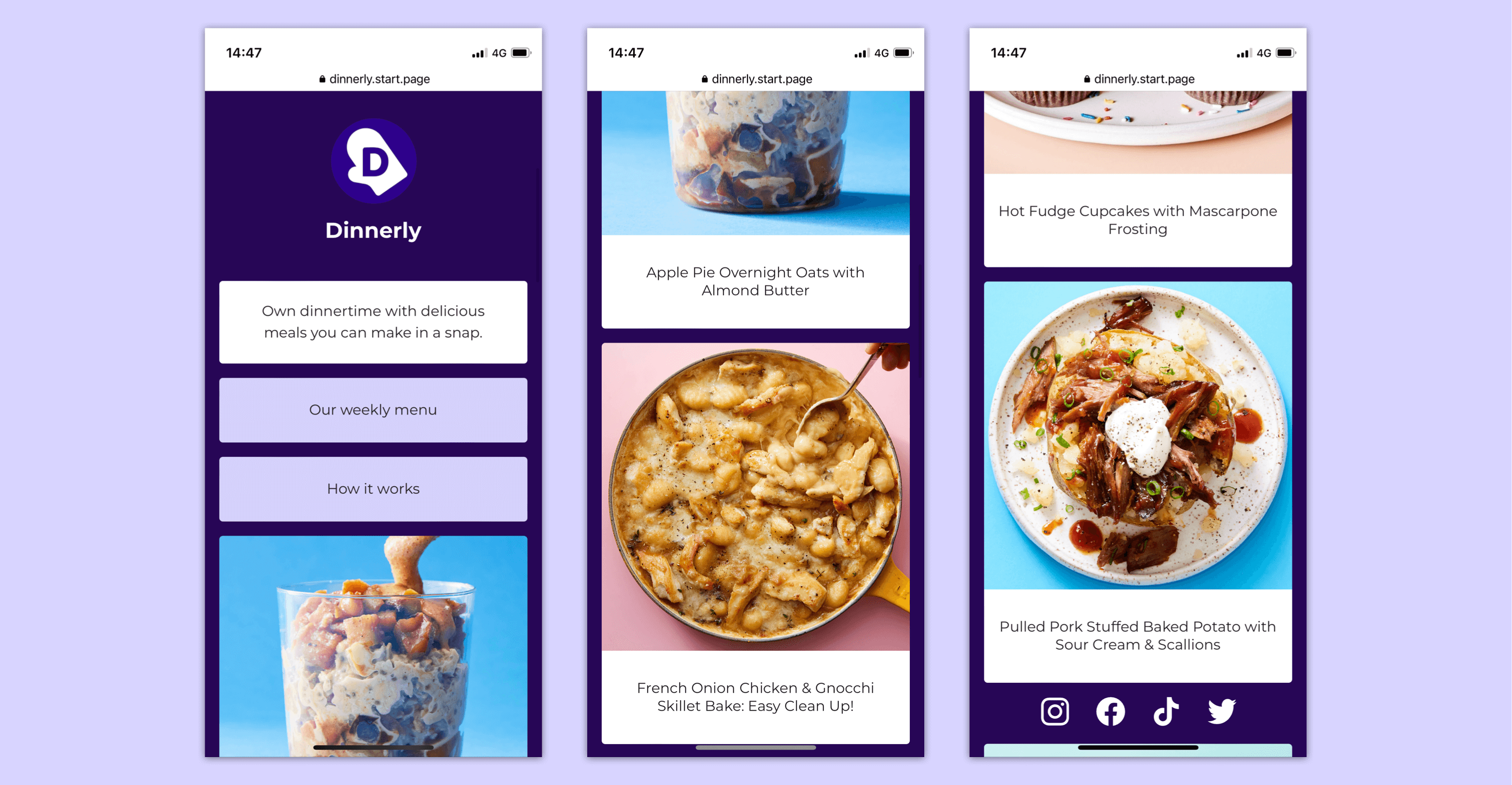 Dinnerly Start Page