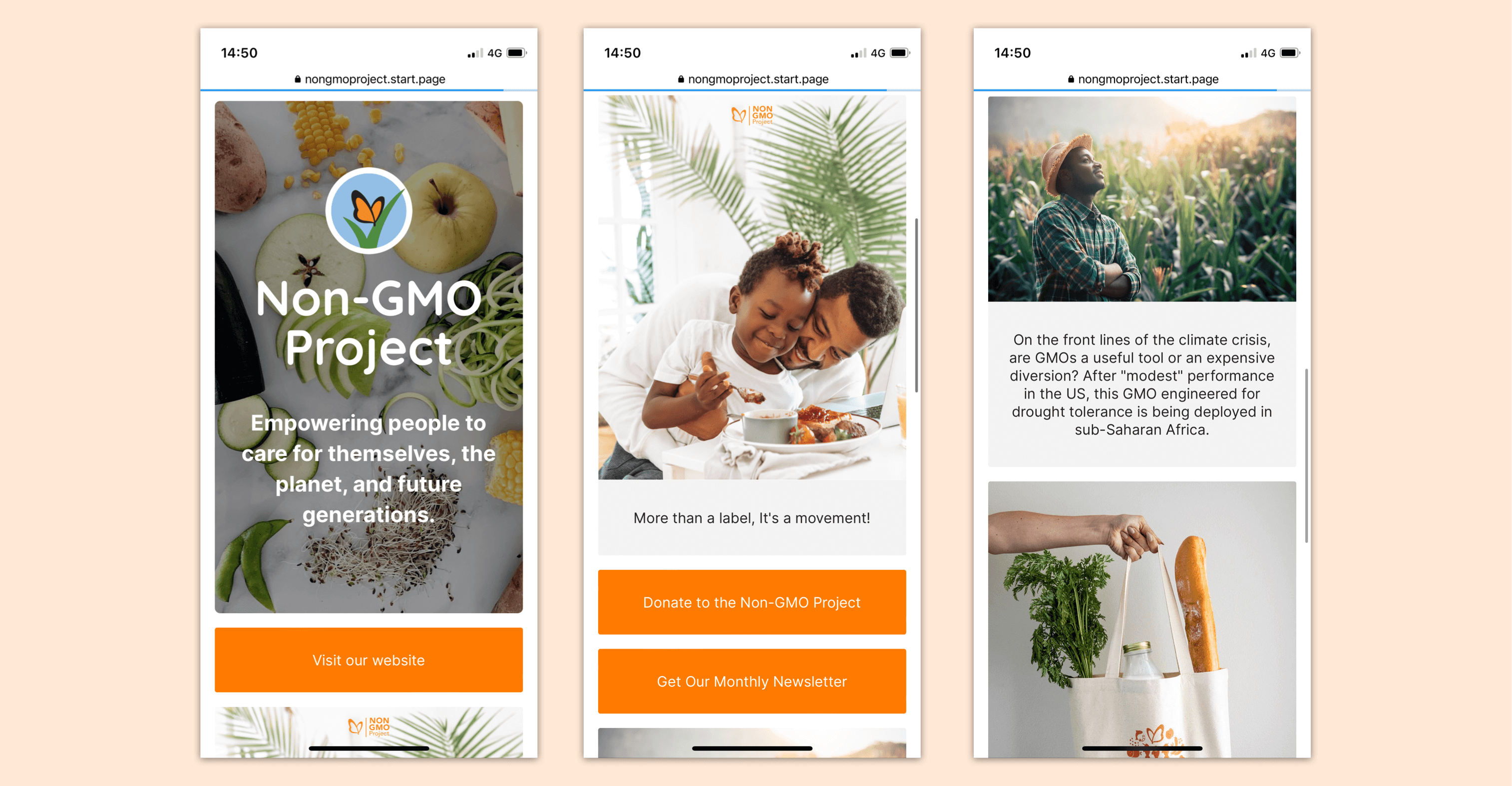 Стартовая страница проекта без ГМО