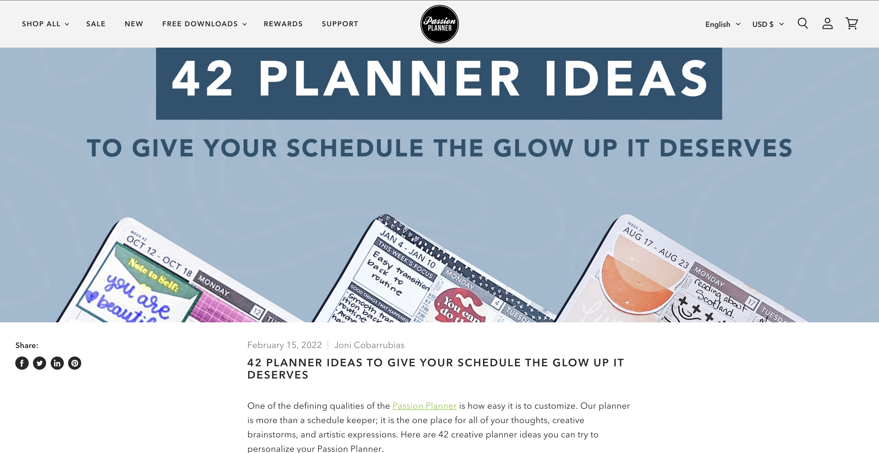 A blog post from Passion Planner 