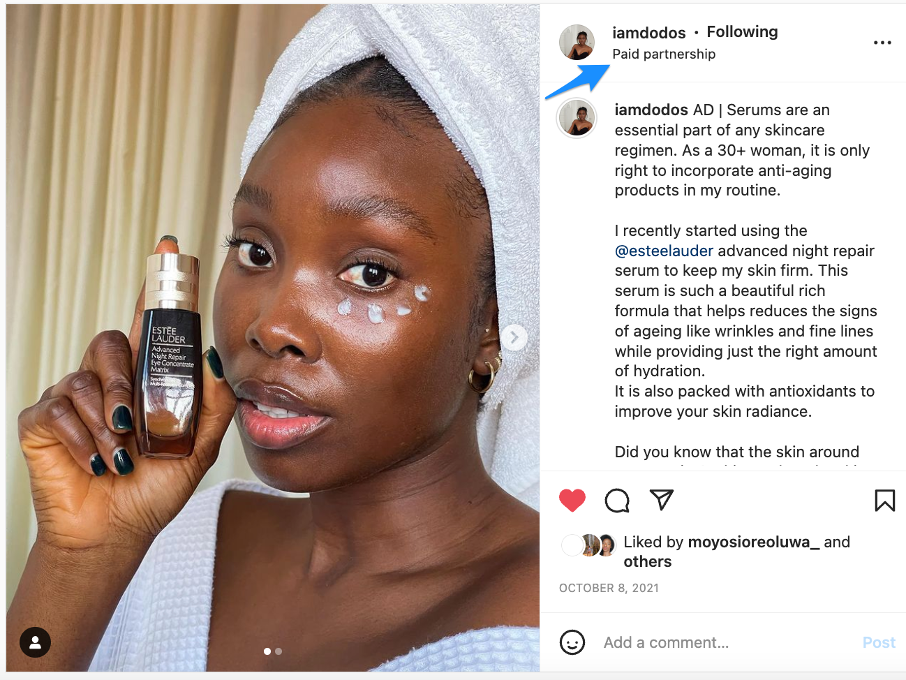 I A M D O D O S on Instagram   AD   Serums are an essential part of any skincare regimen  As a 30  woman  it is only right to incorporate anti aging products in my   - User Generated Content: What It Is and How to Use It