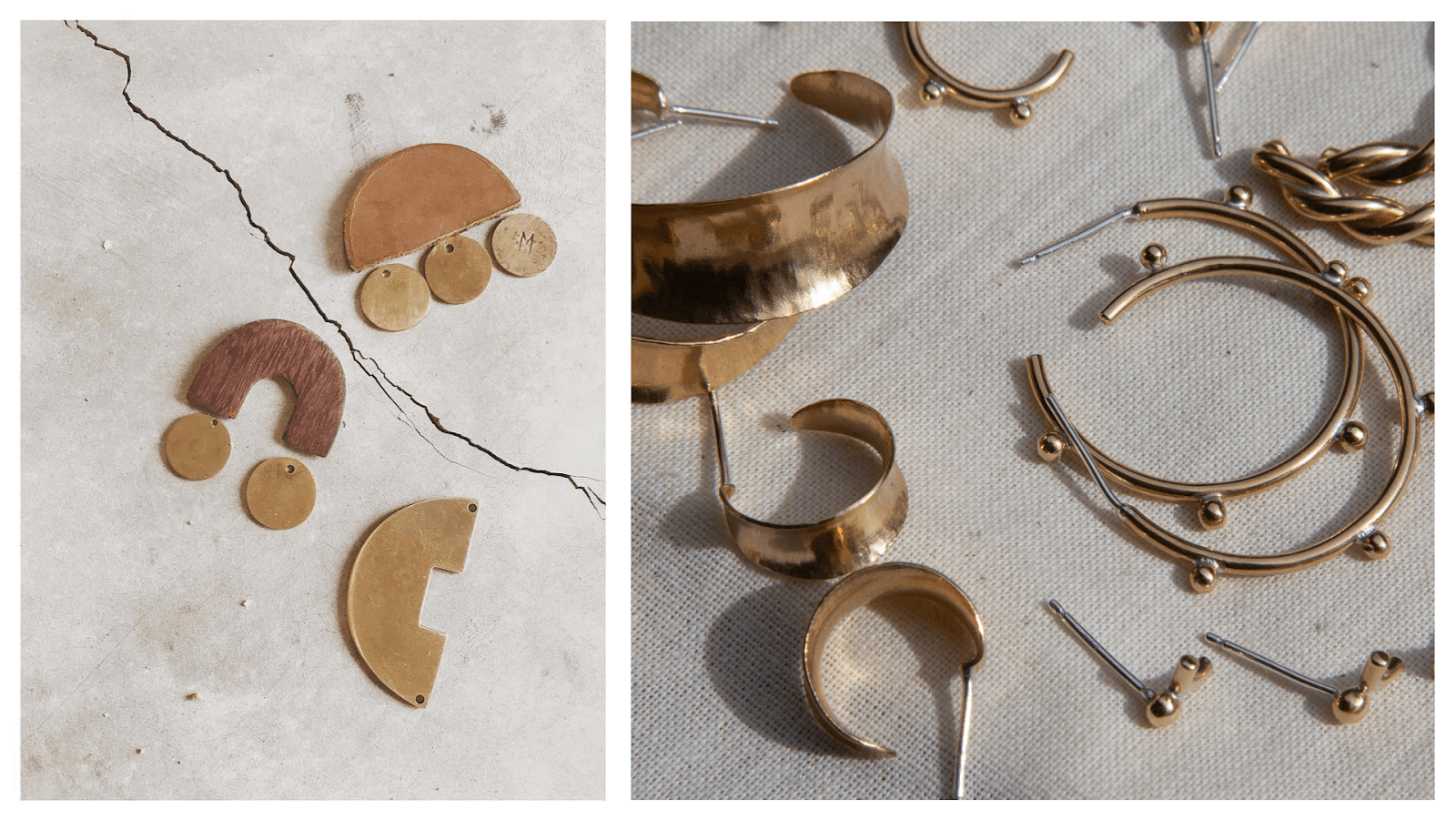 Porovnávacie zábery dvoch rôznych typov štýlov šperkov vedľa seba