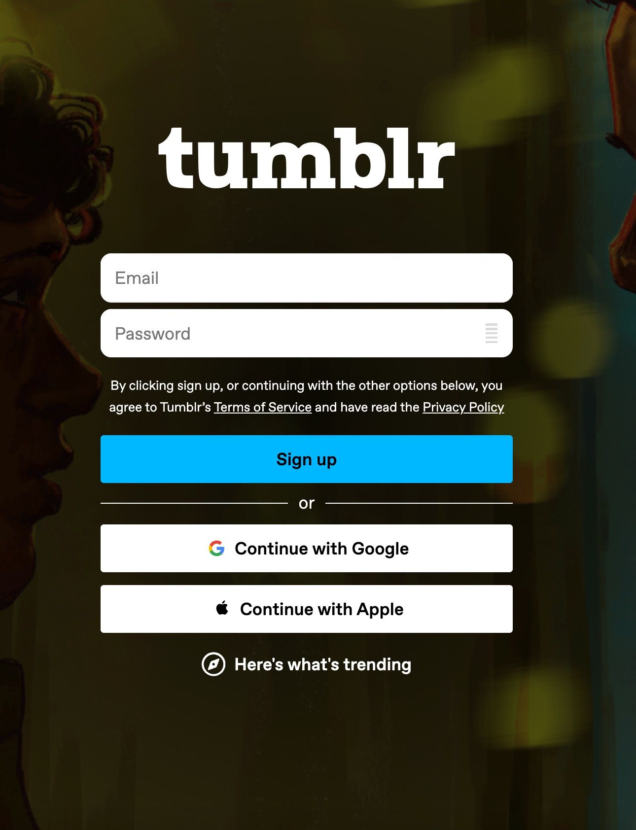 tumblr signup