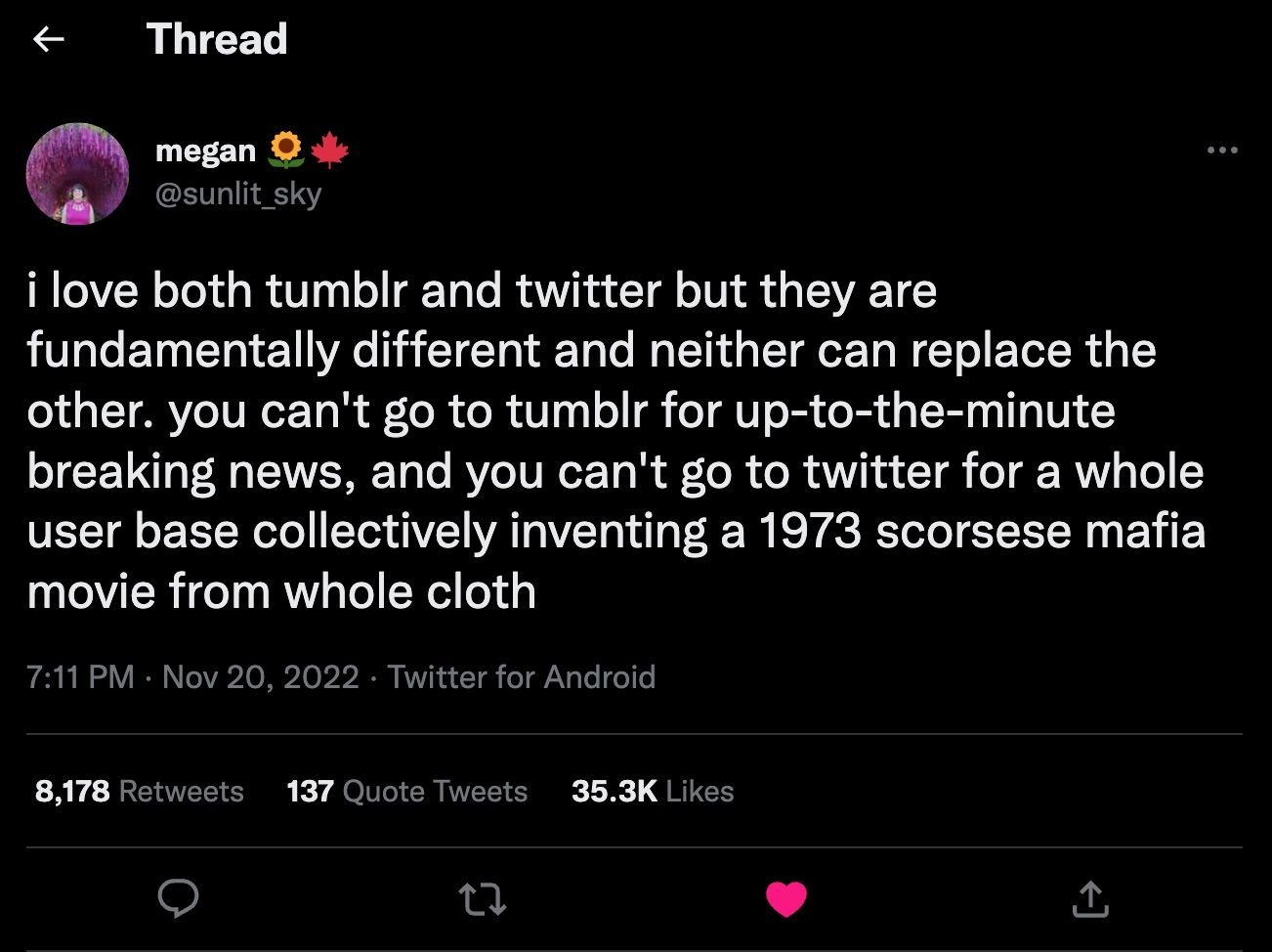 megan      on Twitter   i love both tumblr and twitter but they are fundamentally different and neither can replace the other  you can t go to tumblr for up to the minute breaking news  and you can t go to twitter for a whole user base coll - How to Use Tumblr