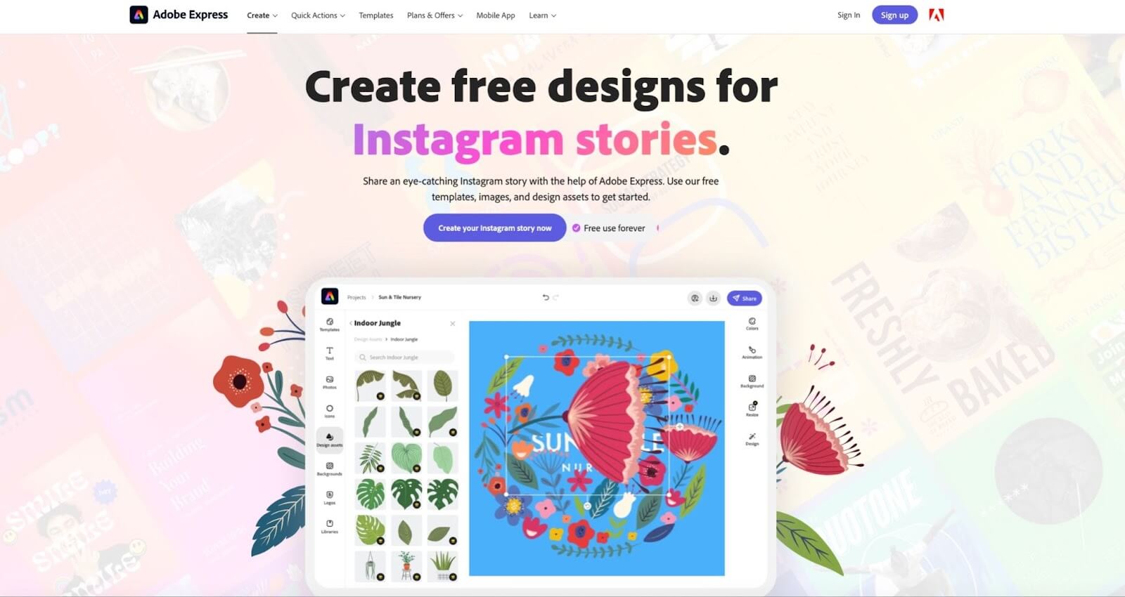 Adobe Express homepage