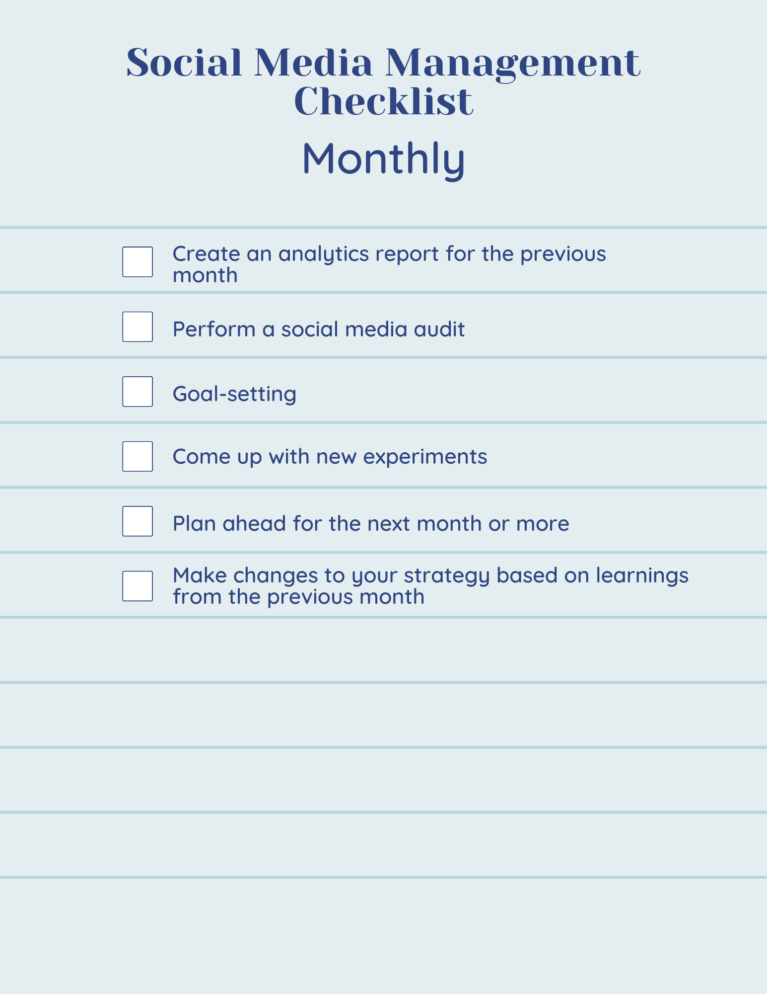 The Social Media Manager’s Daily, Weekly, Monthly Checklist