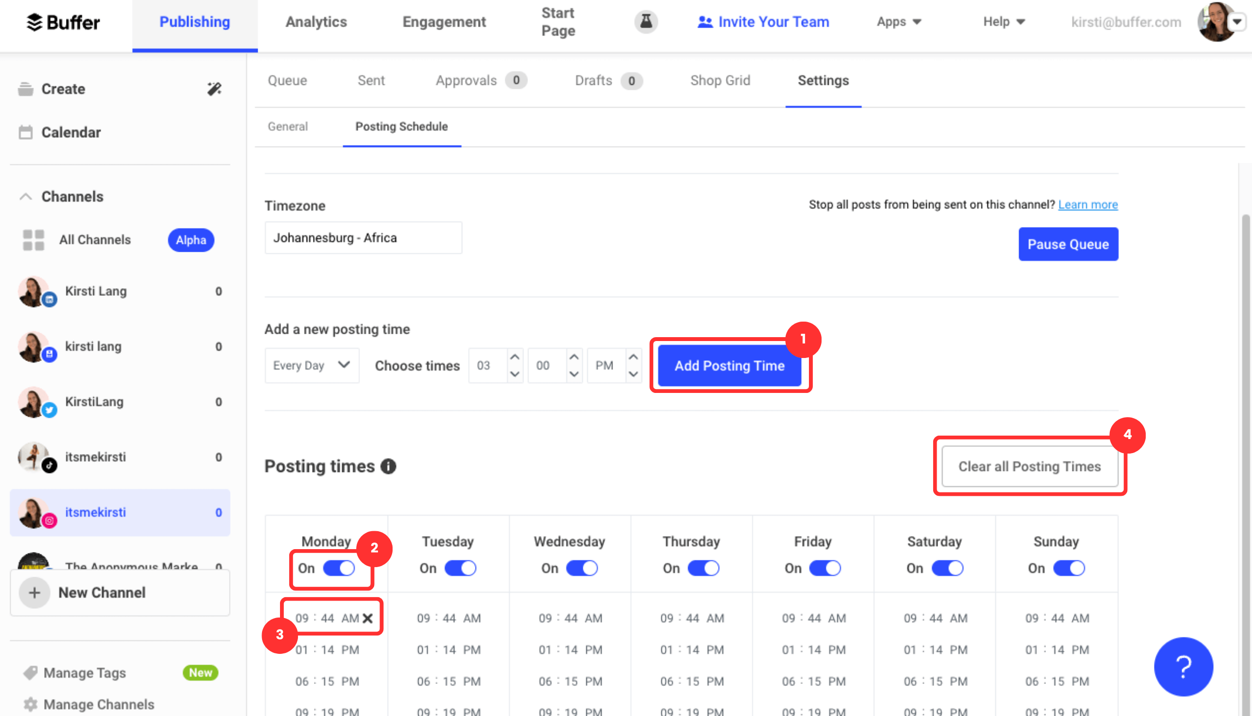 create your own social media calendar in buffer