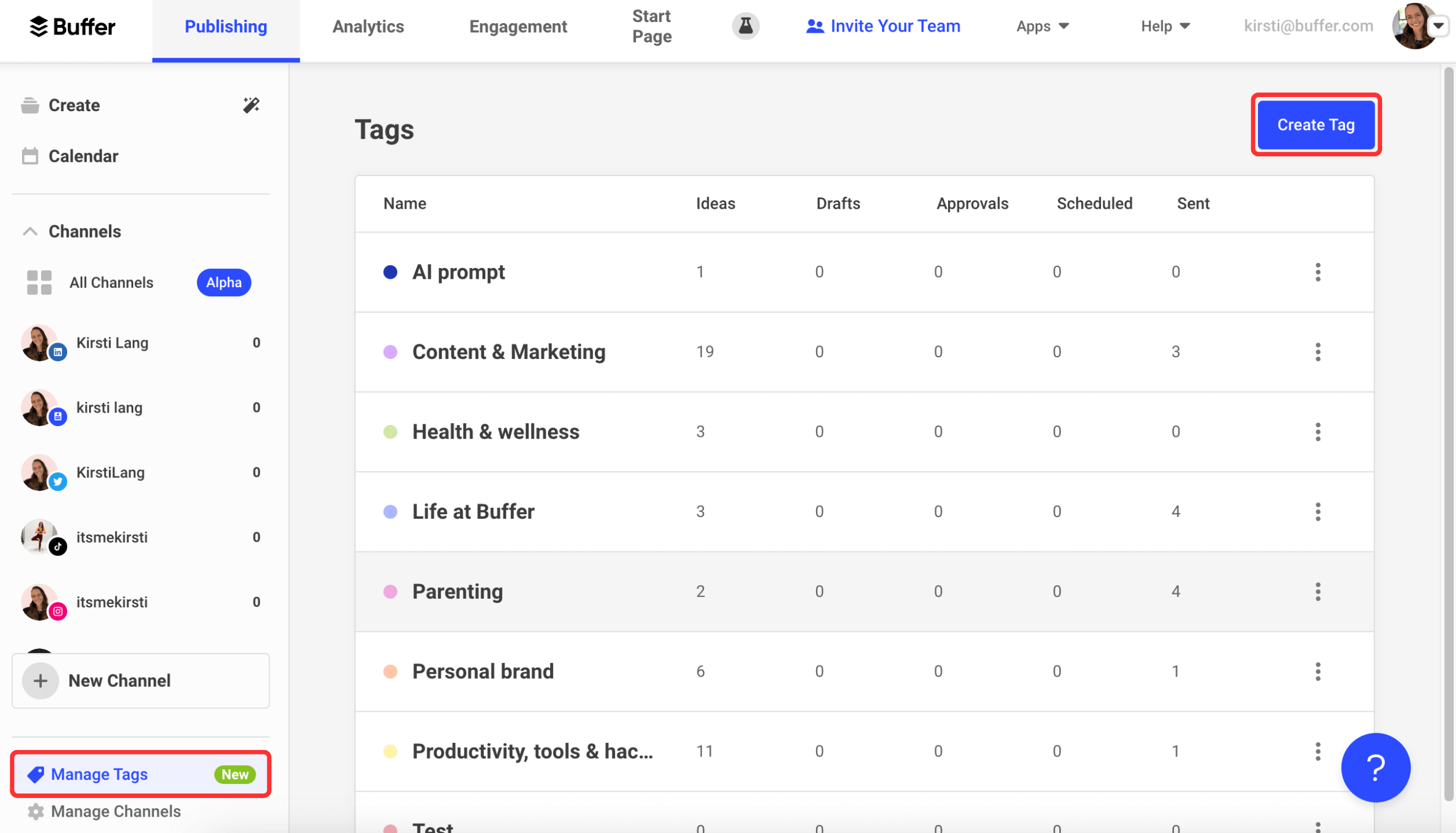 create your own social media calendar in buffer