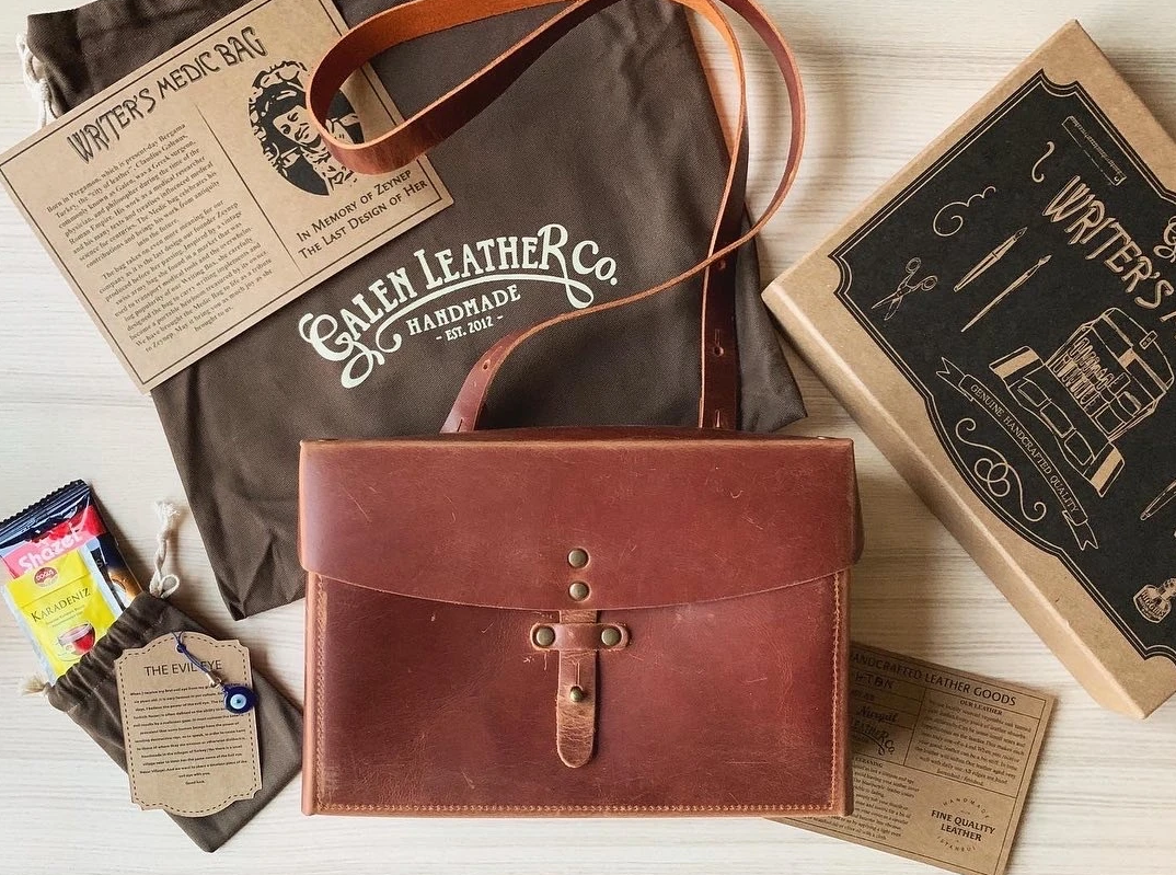 An image of products from Galan Leather Co, who rely on YouTube mircoinfluencers to help market their business