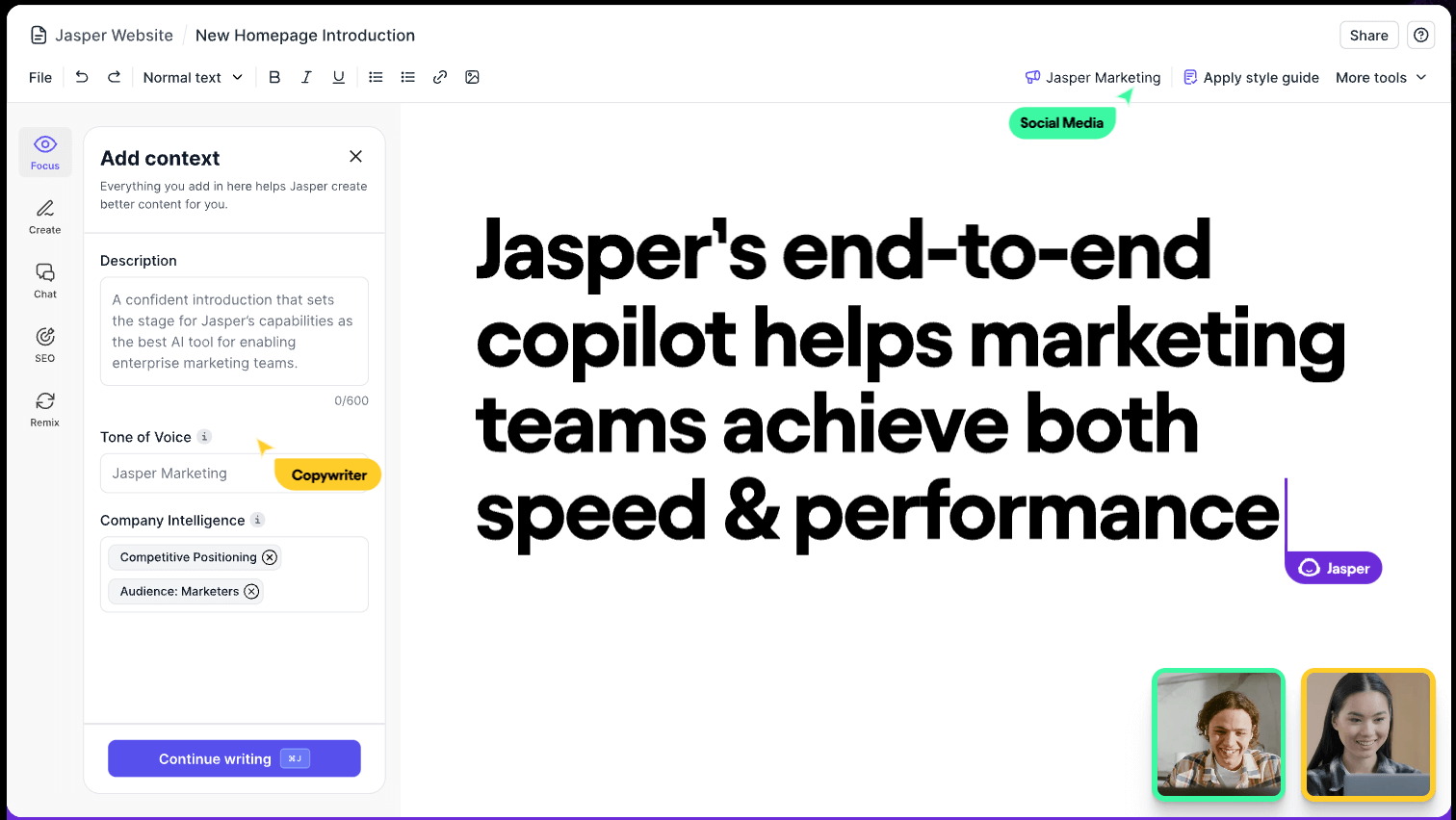 Best AI writing tool Jasper