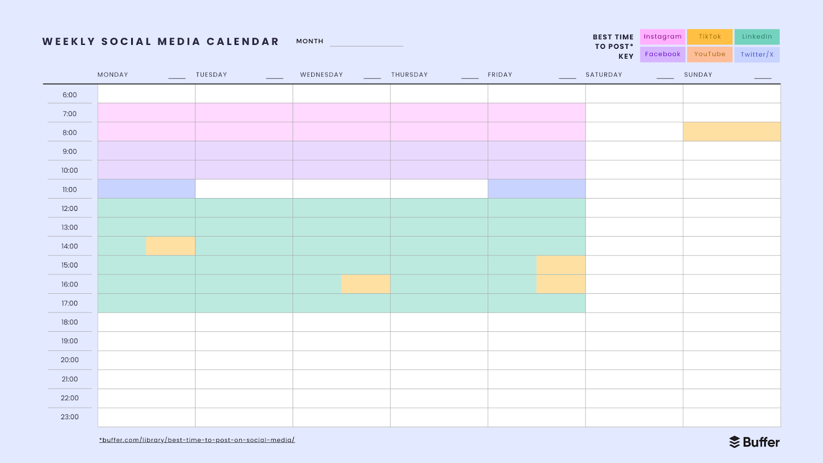 social media calendar best time to post - 7+ Free Social Media Calendar Templates to Help You Plan Your Content