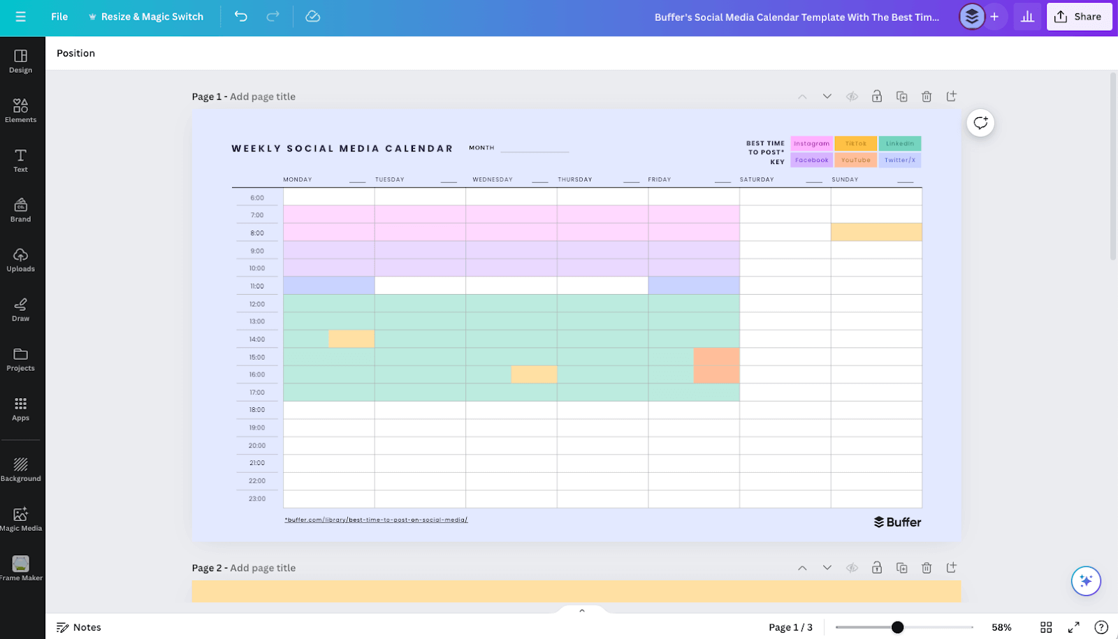 social media calendar canva 3 - 7+ Free Social Media Calendar Templates to Help You Plan Your Content