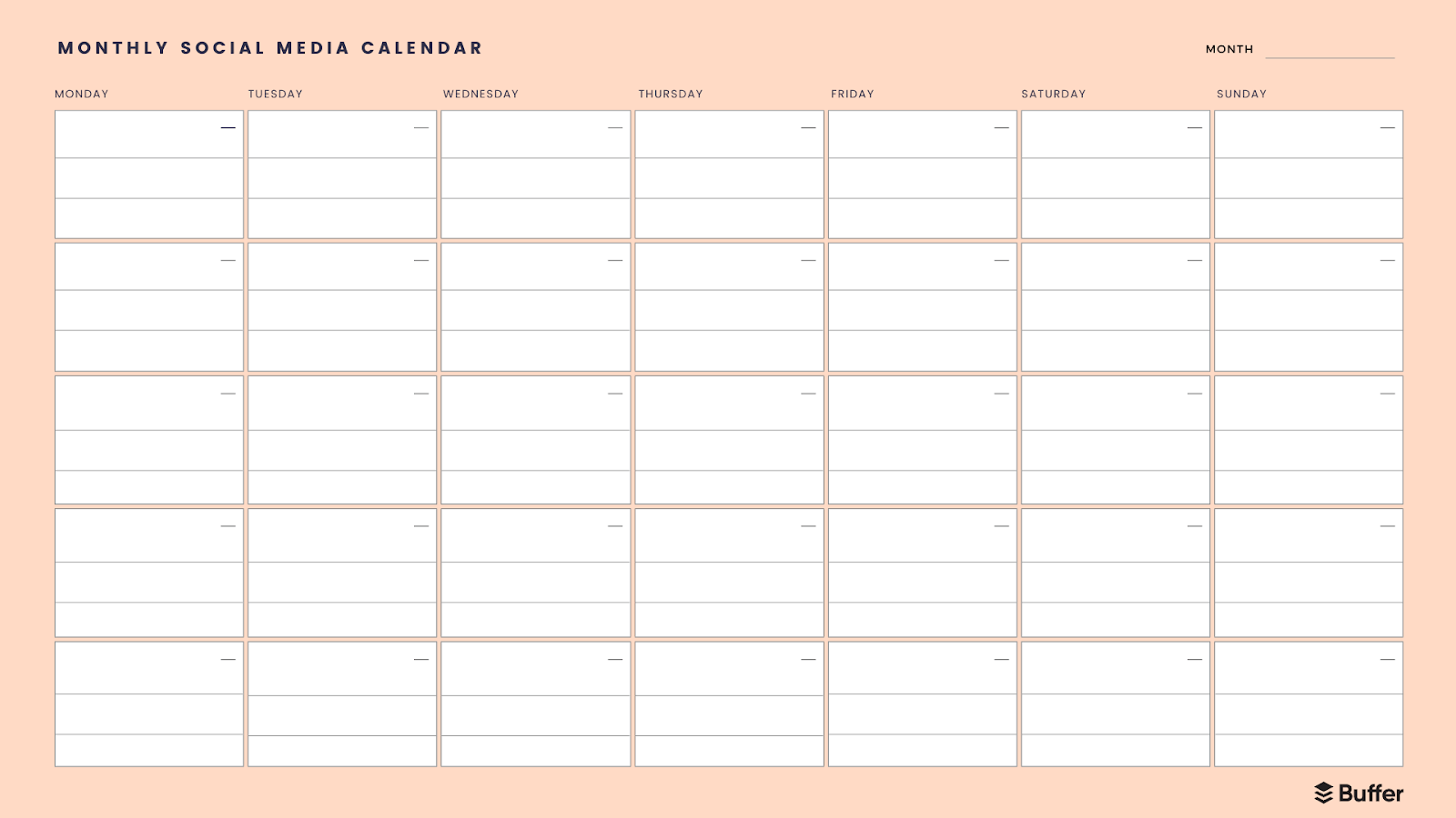 social media calendar monthly - 7+ Free Social Media Calendar Templates to Help You Plan Your Content