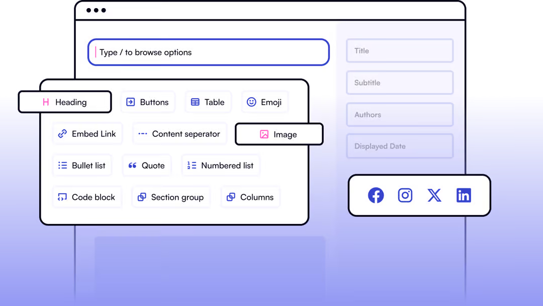 Editable elements in Beehiiv's platform