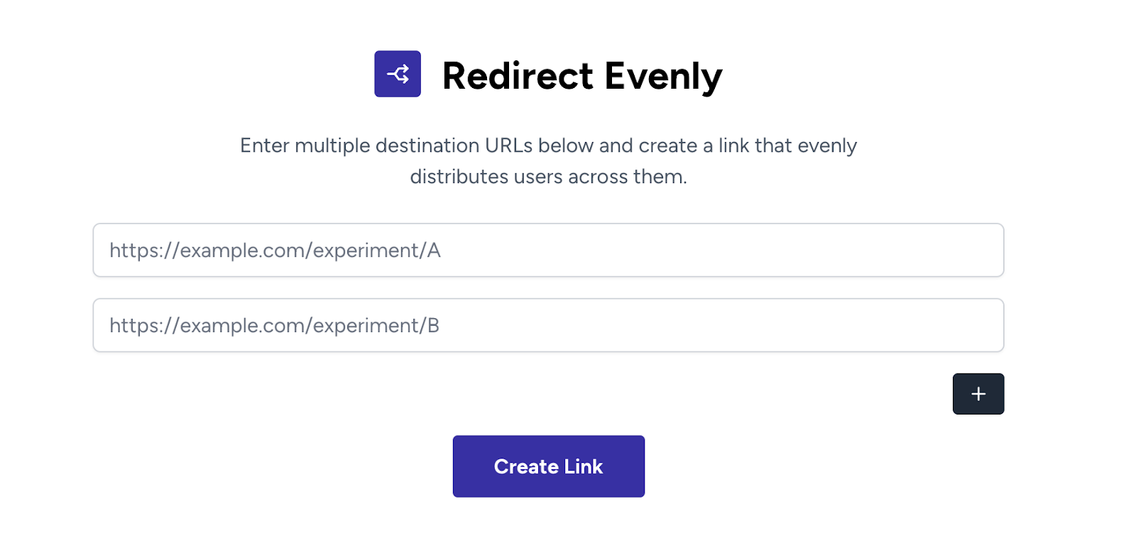 Nimble Links' A/B testing short link creator