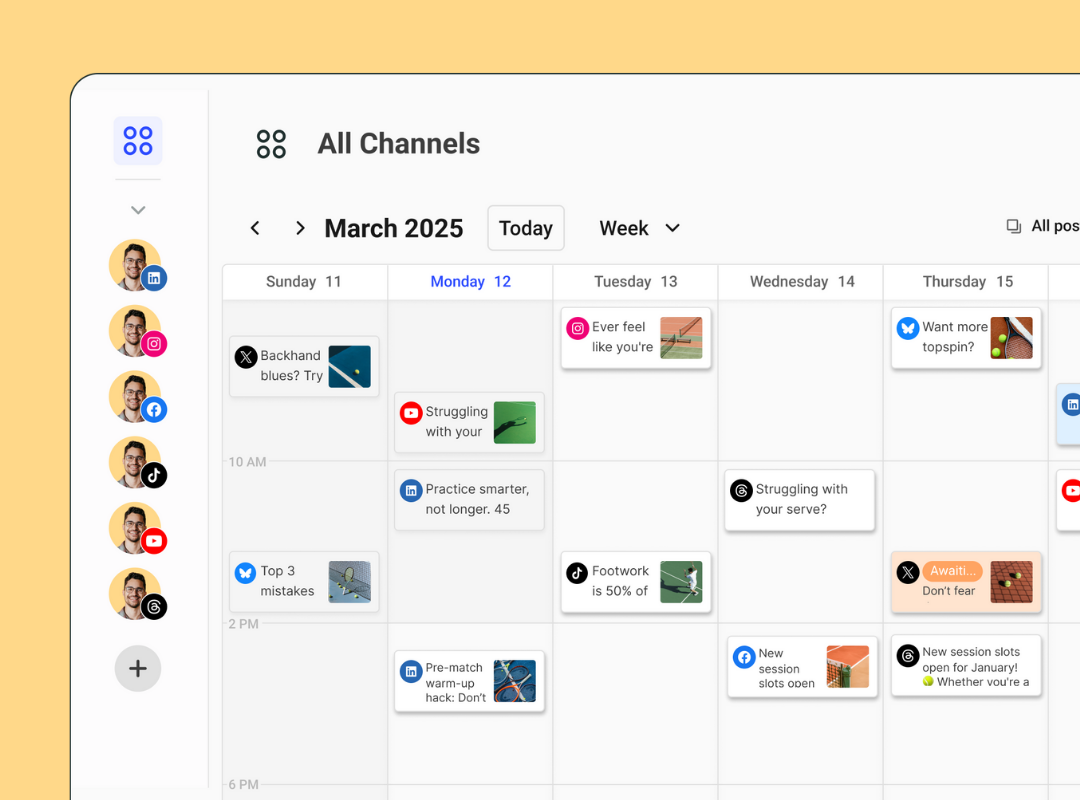 a view of the publish calendar within buffer
