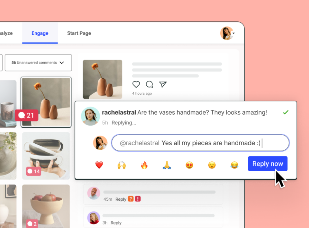 engagement and comment features within Buffer