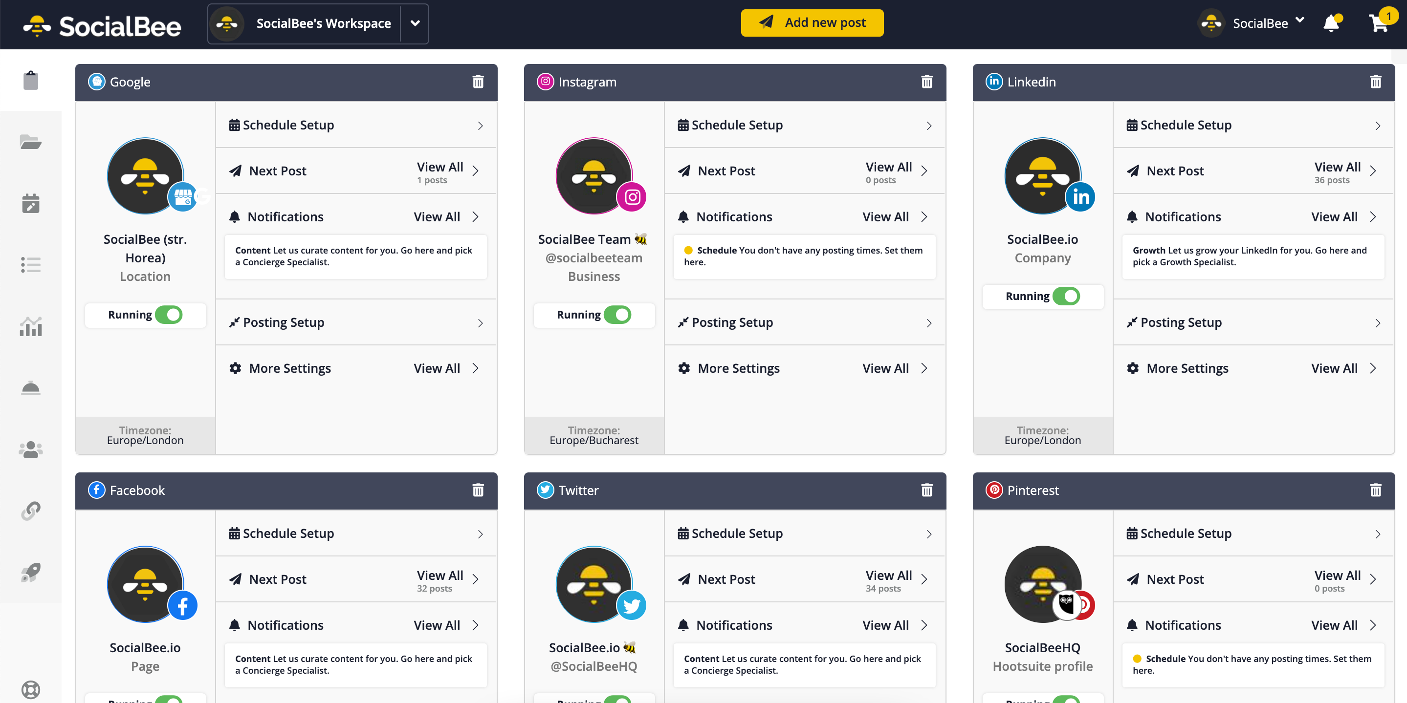 socialbee social media scheduling tool
