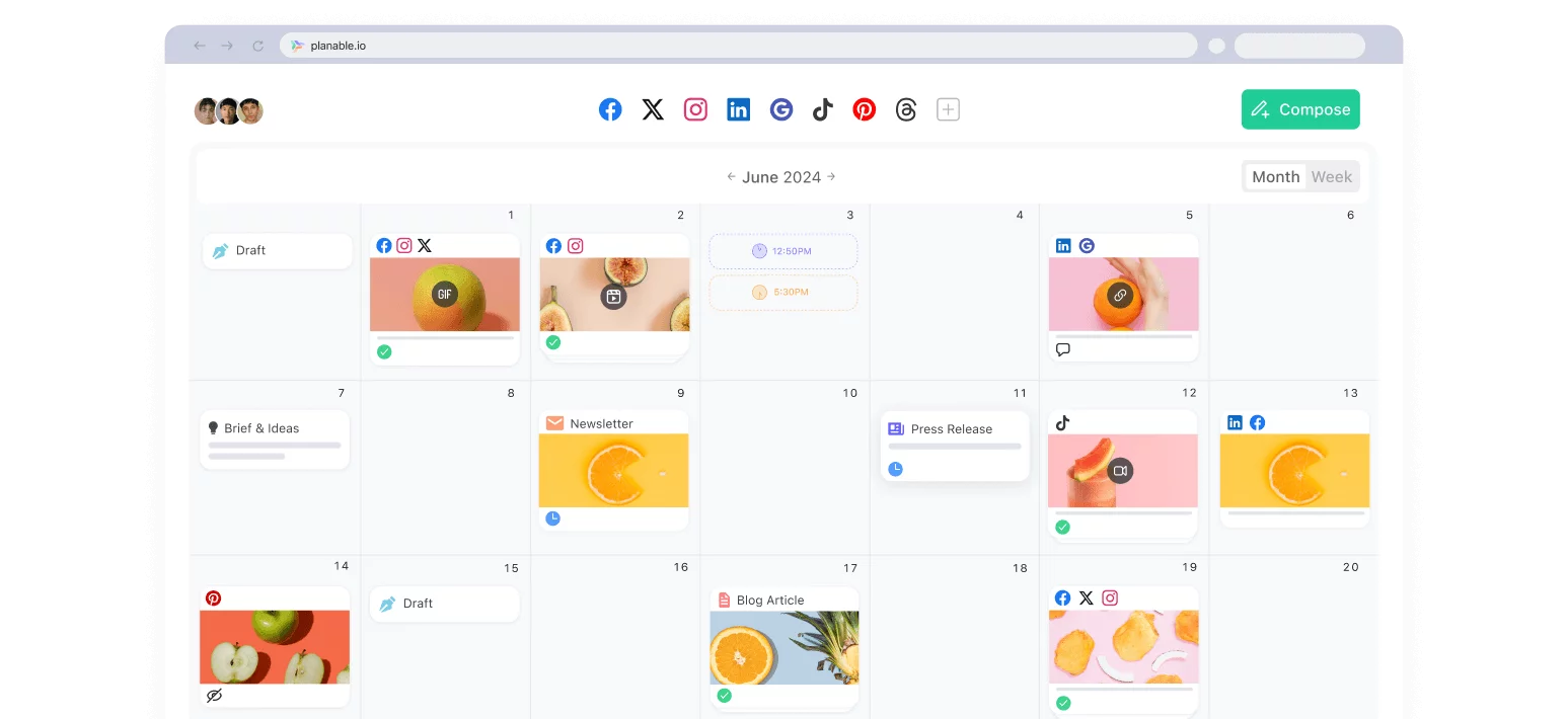planable social media scheduling tool