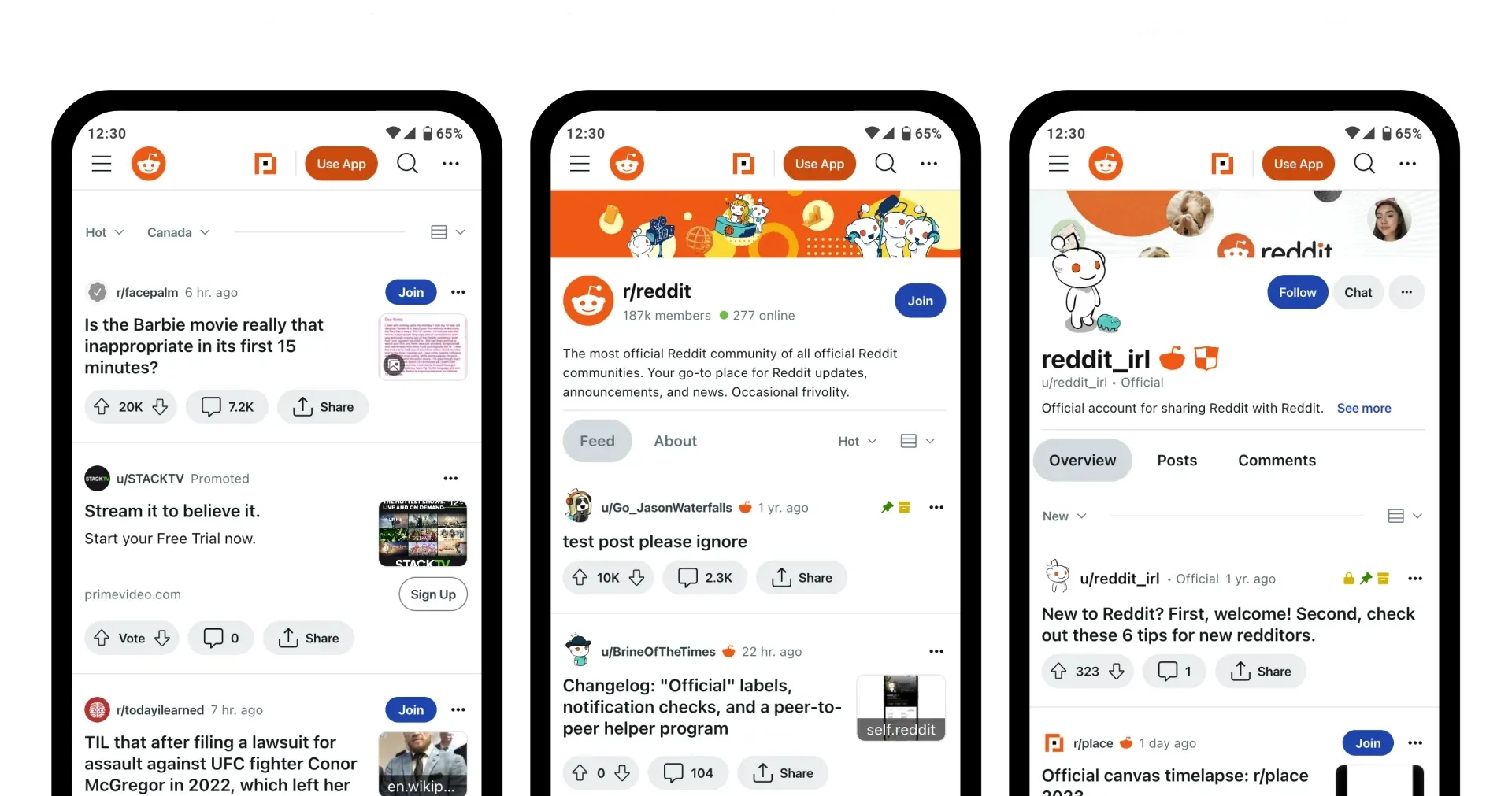 An image showing the Reddit social media platform on web