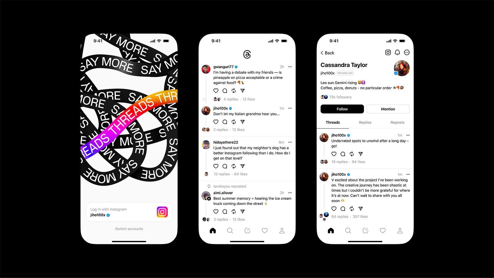 An image showing the Threads social media platform on web