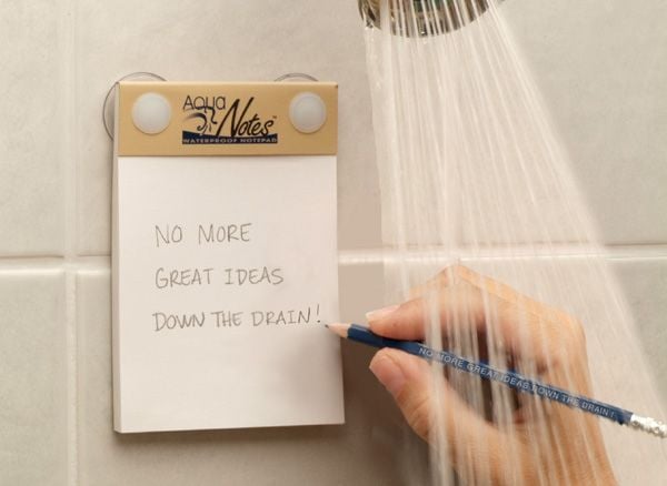 Shower paper notepad and pen
