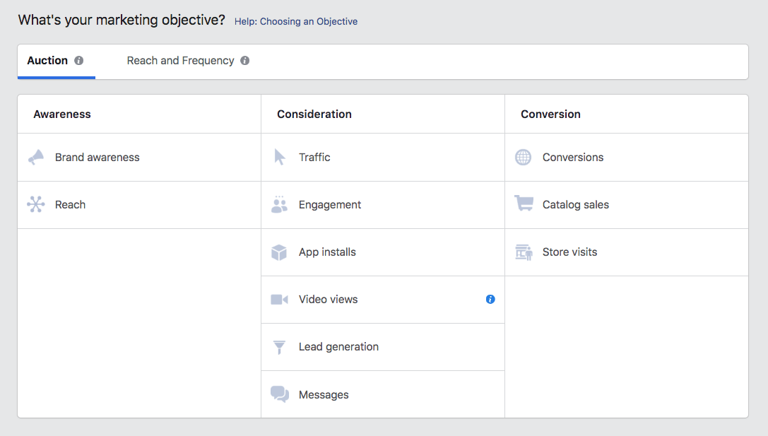 Facebook ad objectives Facebook ad objectives