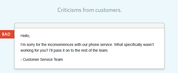 Bad Customer Complaint