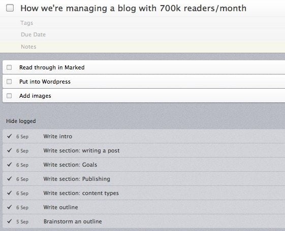 things tasks for blog post manage a blog