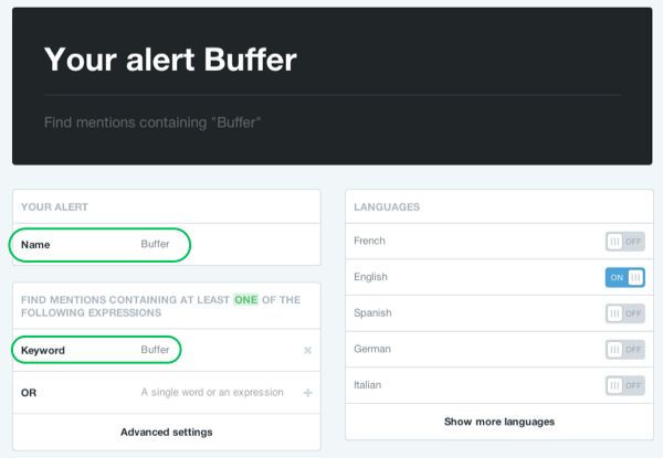 mention2 buffer alert