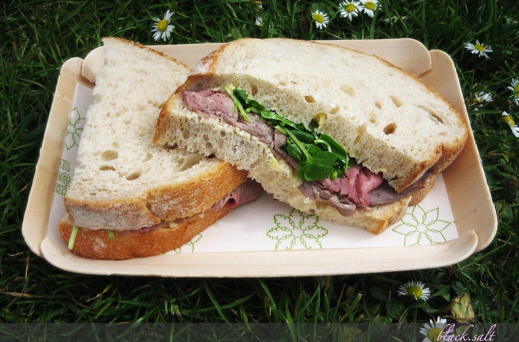 sandwich on grass