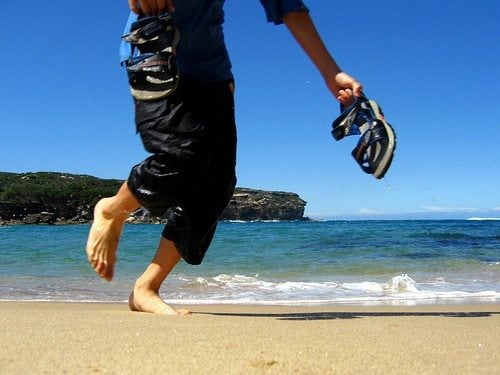 Running at the beach