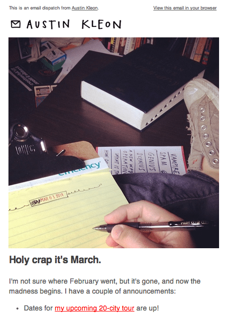 Austin Kleon newsletter