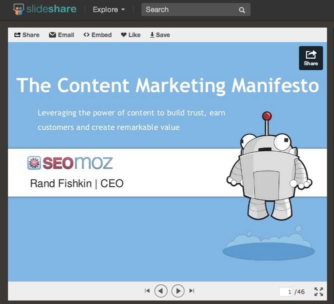 Slideshare example screenshot