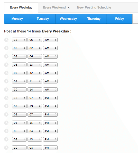 Buffer Twitter post schedule