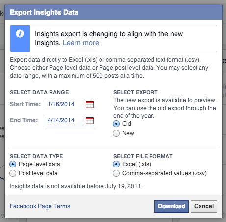 Facebook data