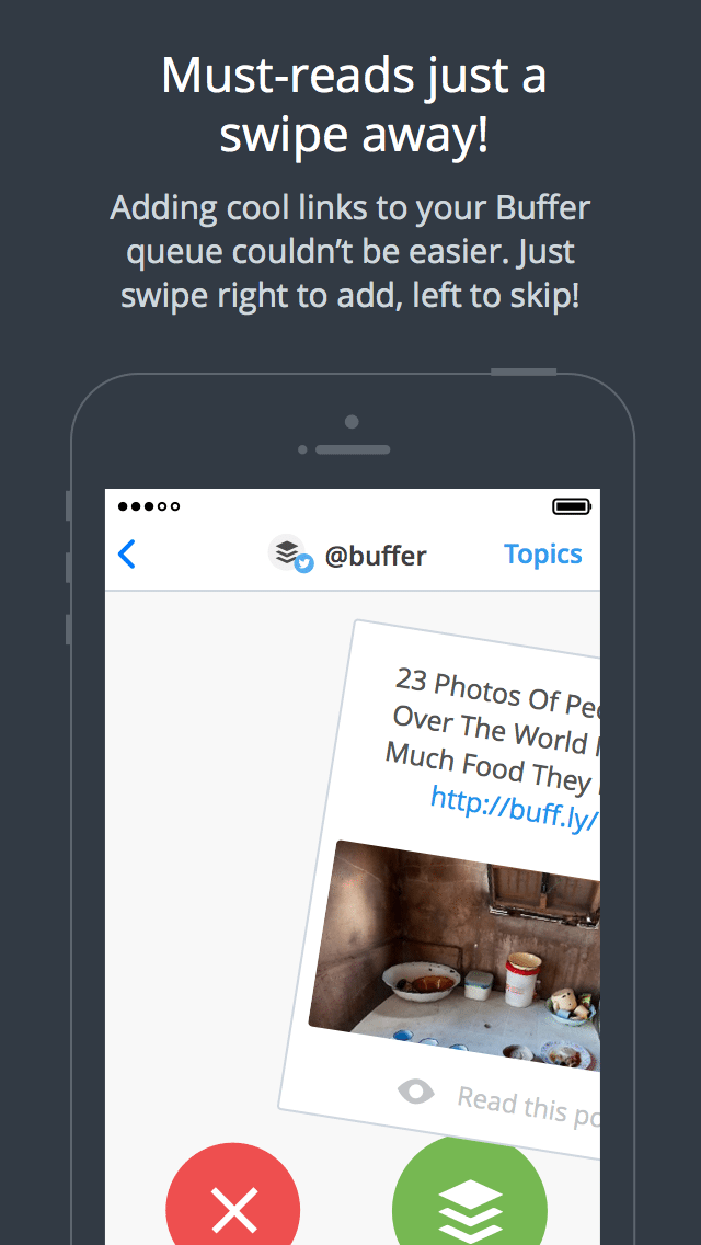 Daily by Buffer - swipe to share