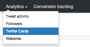 get to Twitter card analytics