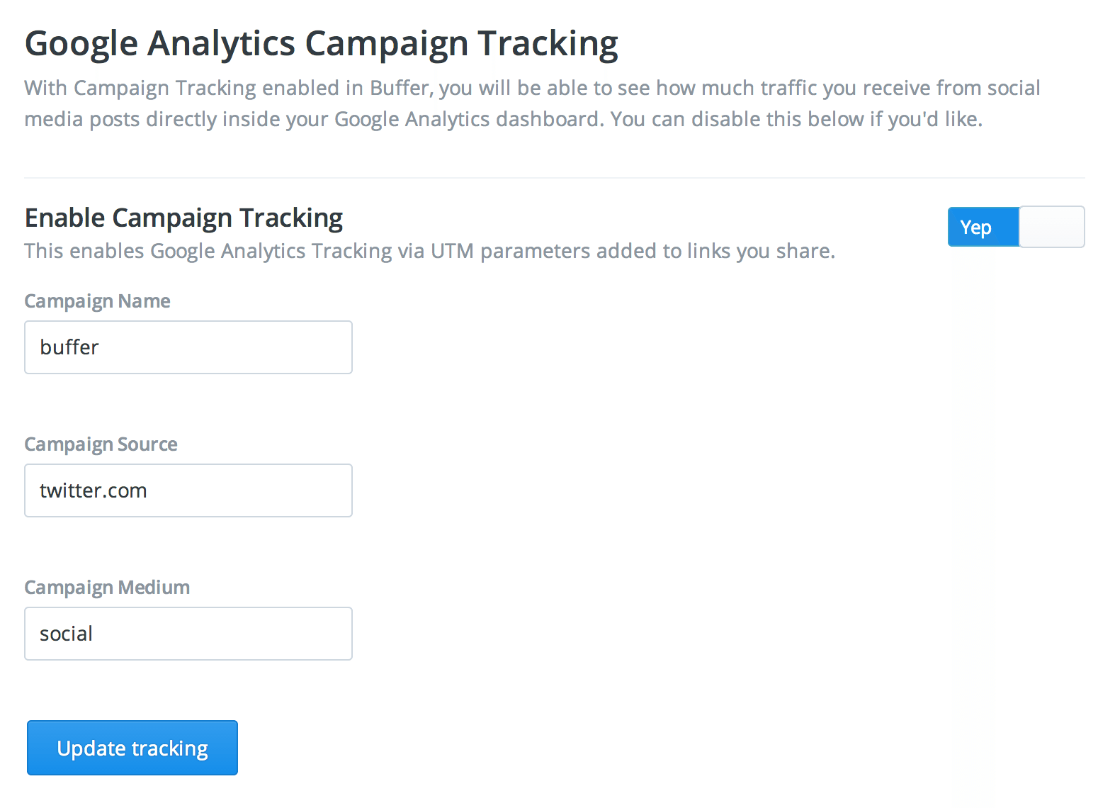 buffer google campaign tracking